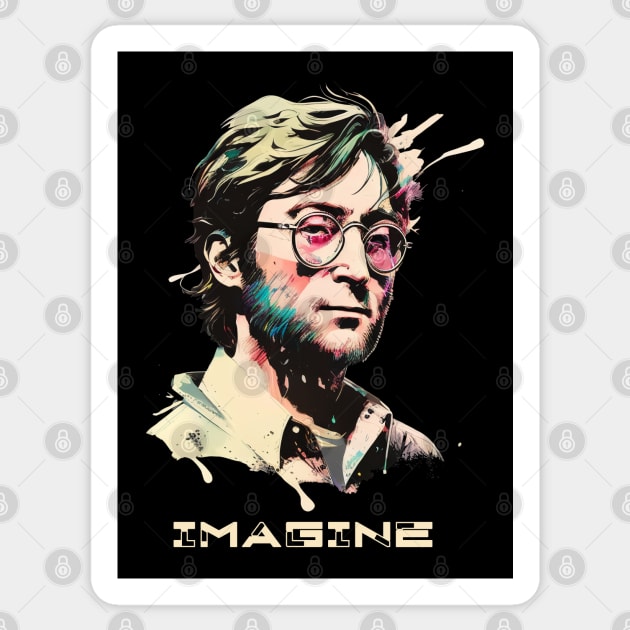John Lennon Painting Sticker by EricaScarletta